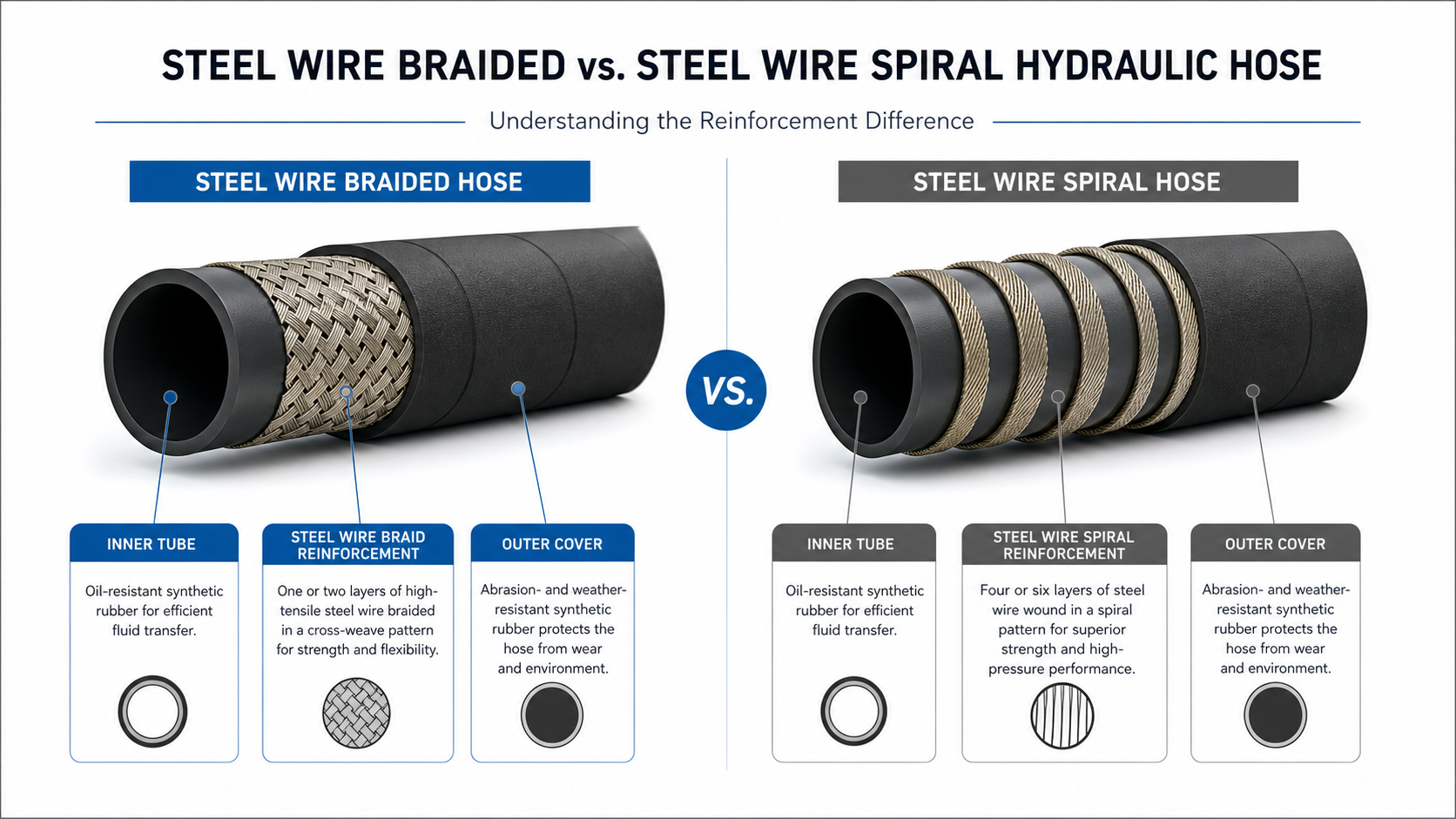 Hydraulic hose reinforcement structure analysis
