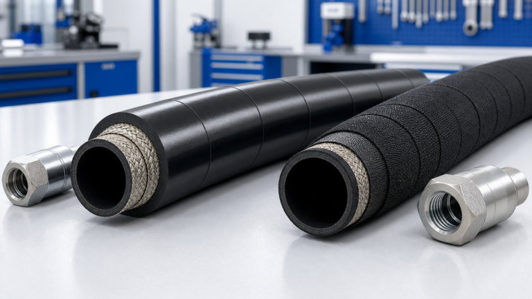 Smooth cover vs wrapped cover hydraulic hose comparison