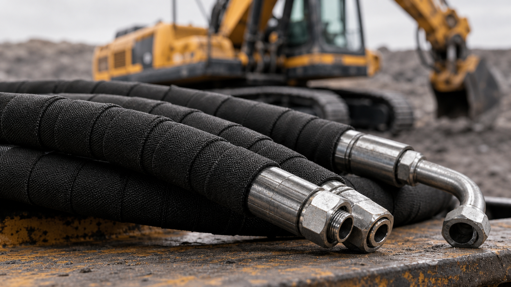 Wrapped cover hydraulic hose for heavy duty applications
